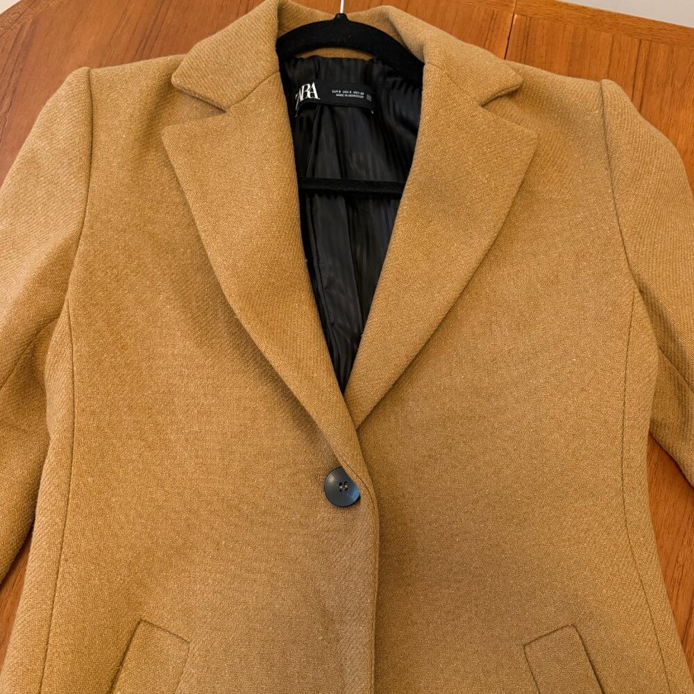 Zara Wool Blend coat with shoulder pads